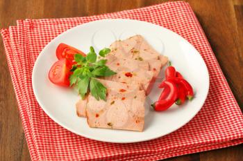 Thinly sliced German style meatloaf 