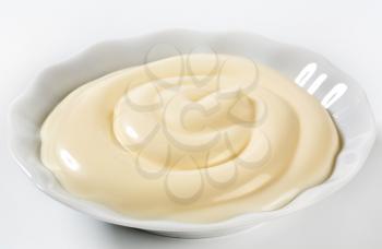Bowl of mayonnaise salad dressing 