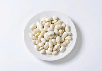 Plate of raw Lima beans