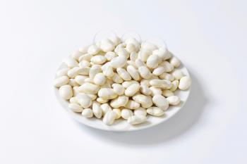 Plate of raw Lima beans