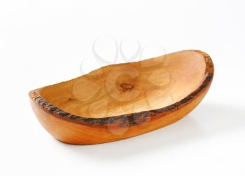 Olive wood boat-shaped rustic bowl