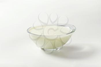 Fresh milk in glass bowl