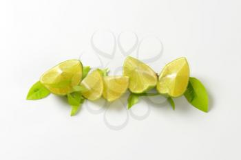 Fresh lime fruit cut into pieces