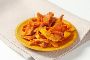 Plate of dried mango slices