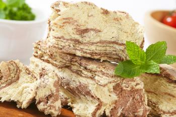 Marble sesame halva with cocoa