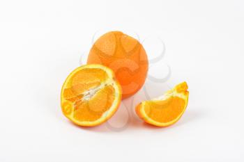 fresh oranges - whole, half and slice