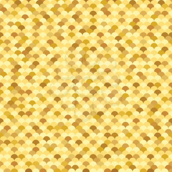 Golden seamless pattern with fish scale texture