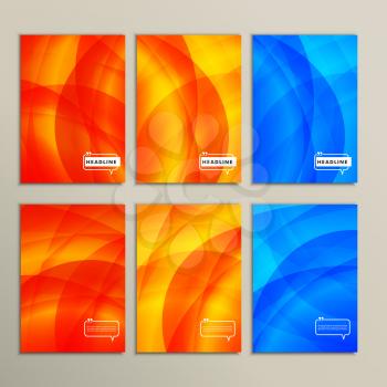Set six abstract pictures of bright color.