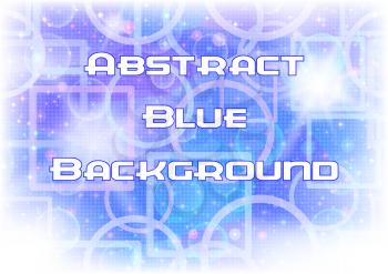 Abstract Blue and White Background with Light Geometrical Figures, White Sparks, Stars and Confetti. Eps10, Contains Transparencies. Vector