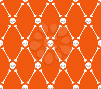 halloween pattern. Skull and bone background. Vector illustration
