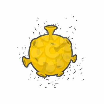  Moon Yellow on a white background. Vector cartoon planet.
