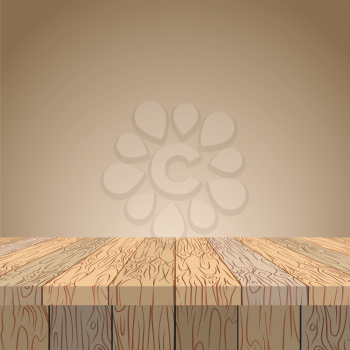 Wooden table. Wooden surface. Wood texture. Planks of wood in perspective.

