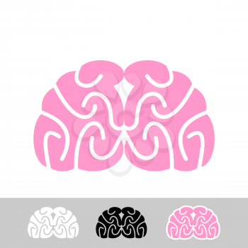 Brain. Flat brain icon. Human brain. Main organ of  central nervous system of humans.
