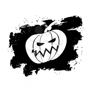 Flag Halloween grunge style on white background. Brush strokes and ink splatter. Pumpkin symbol terrible holiday
