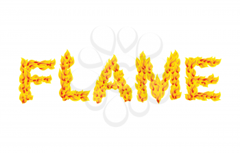 Flame. Fire typography. Burning letters. fiery lettering