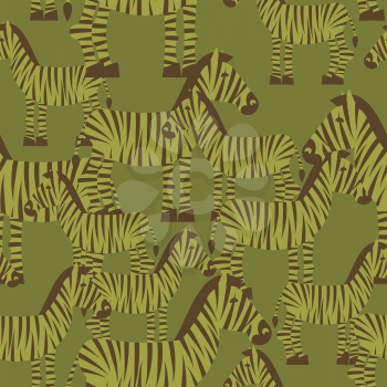 Military camouflage background zebra. Wild Beasts Protective seamless pattern. Army soldier texture for clothes. Ornament for hunter. Soldier khaki ornament
