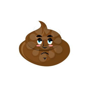 Shit sad Emoji. Turd sorrowful emotion isolated
