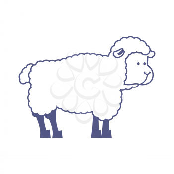 Sheep farm isolated animal. ewe on white background
