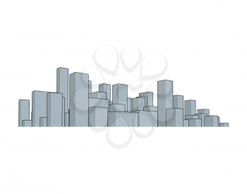 Skyline City. Abstract town. Industrial landscape Vector illustration
