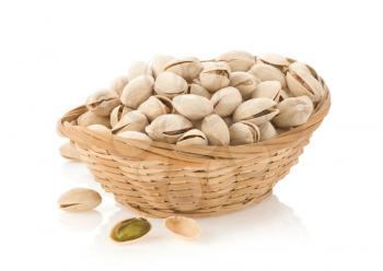 nuts pistachios isolated on white background