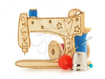 sewing machine toy isolated on white background