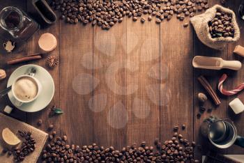 cup of coffee  on wooden background