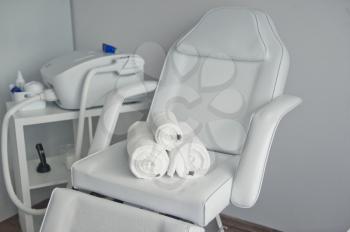 Beauty parlor chair and equipment.
