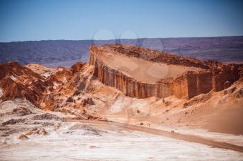 Amphitheatre is beautiful geological formation of Moon Valley in Atacama Desert, Chile