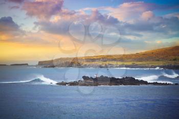 Beach Easter Island. scenic views of the ocean