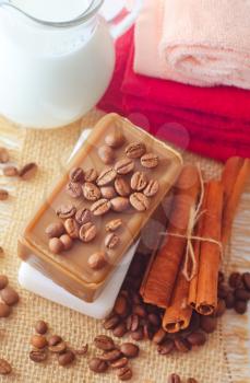 coffee soap, soap for spa, coffee and milk