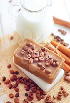 coffee soap, soap for spa, coffee and milk