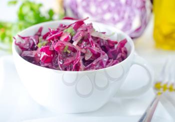 salad with blue cabbage