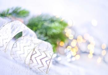 christmas decoration on the white table, christmas background