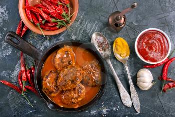 meat balls with tomato sauce, stock photo
