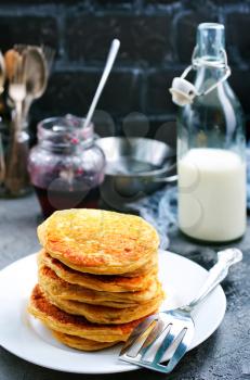 pancakes on plate, sweet pancakes, stock photo