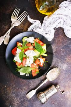 greek salad with fresh ingredient on plate