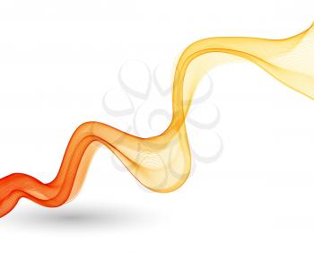 Abstract color wave design element. Orange wave