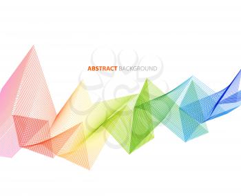 Abstract color wave design element. Rainbow lines