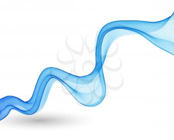 Abstract color wave design element. Blue wave