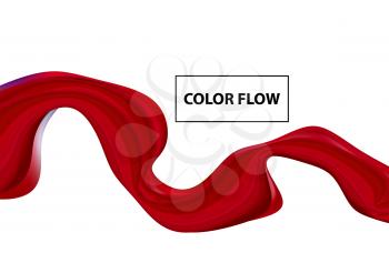 Abstract colorful vector background, color flow liquid red wave for design brochure, website, flyer. Stream fluid. Acrylic paint