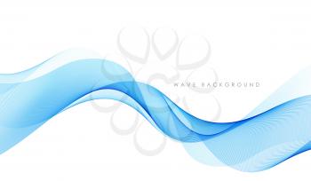 Vector abstract blue colorful flowing wave lines isolated on white background. Transparent design element for technology, science, healthy modern concept. Blue wavy lines