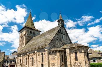 Church in Riom-es-Montagnes village, the Cantal department of France
