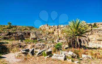Ancient ruins at the Crusader castle in Byblos. UNESCO World Heritage in Lebanon