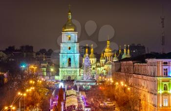 View of Saint Sophia Cathedral, a UNESCO world heritage site in Kiev, the capital of Ukraine