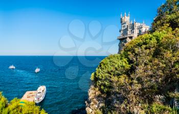 The Swallow Nest Castle near Yalta, a major tourist destination in Crimea