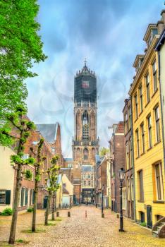 View of the Dom Tower of Utrecht, the tallest church tower in the Netherlands
