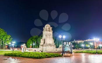 Columbus Fountain in front of Union Station in Washington DC at night. United States