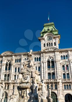 Fountain of the Four Continents on Piazza Unita d'Italia in Trieste