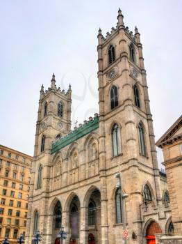 Notre Dame Basilica of Montreal in Quebec, Canada