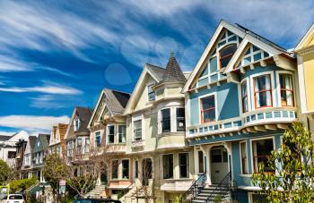 Traditional Victorian houses in San Francisco - California, United States